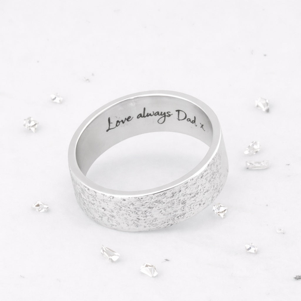 Ashes or Hair Imprinted Handwriting Ring