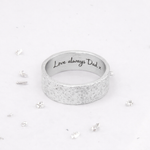 Ashes or Hair Imprinted Handwriting Ring