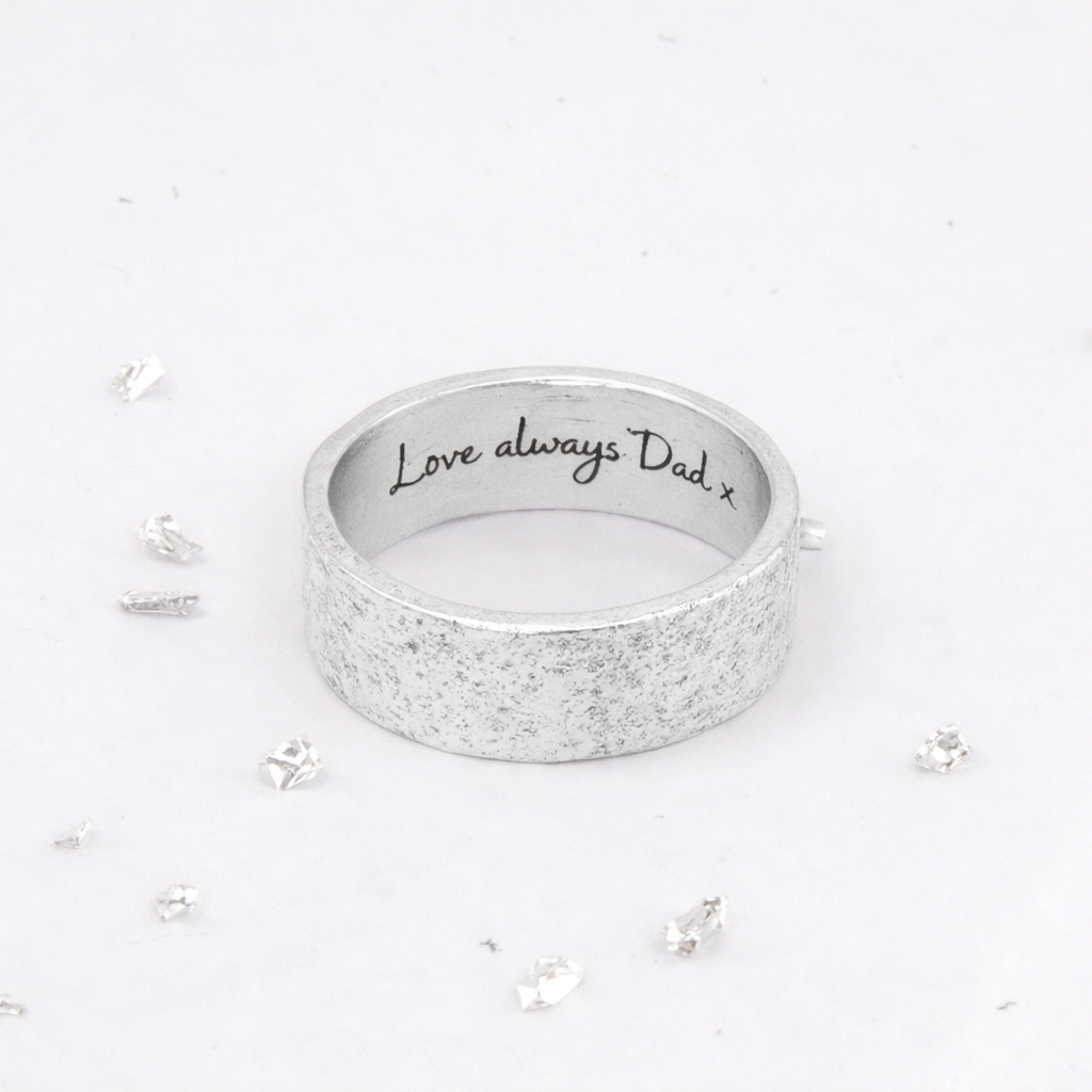Ashes or Hair Imprinted Handwriting Ring