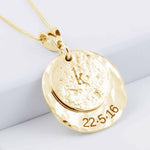 Ashes or Hair Imprinted Initial & Message Pendant