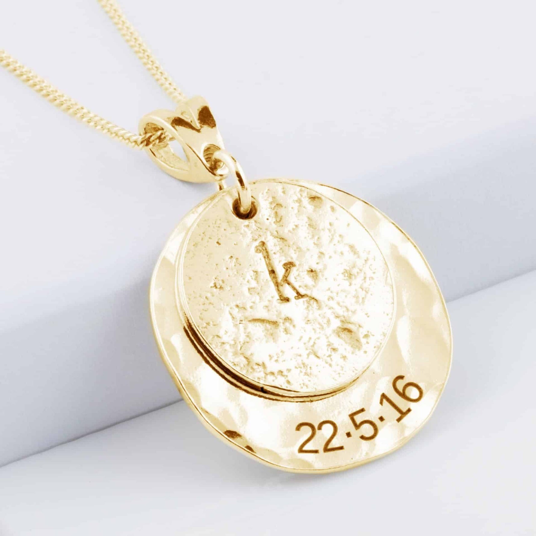 Ashes or Hair Imprinted Initial & Message Pendant