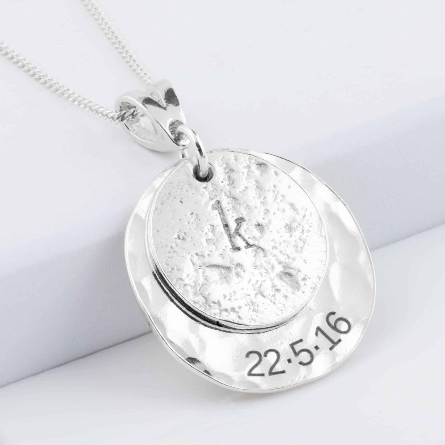 Ashes or Hair Imprinted Initial & Message Pendant