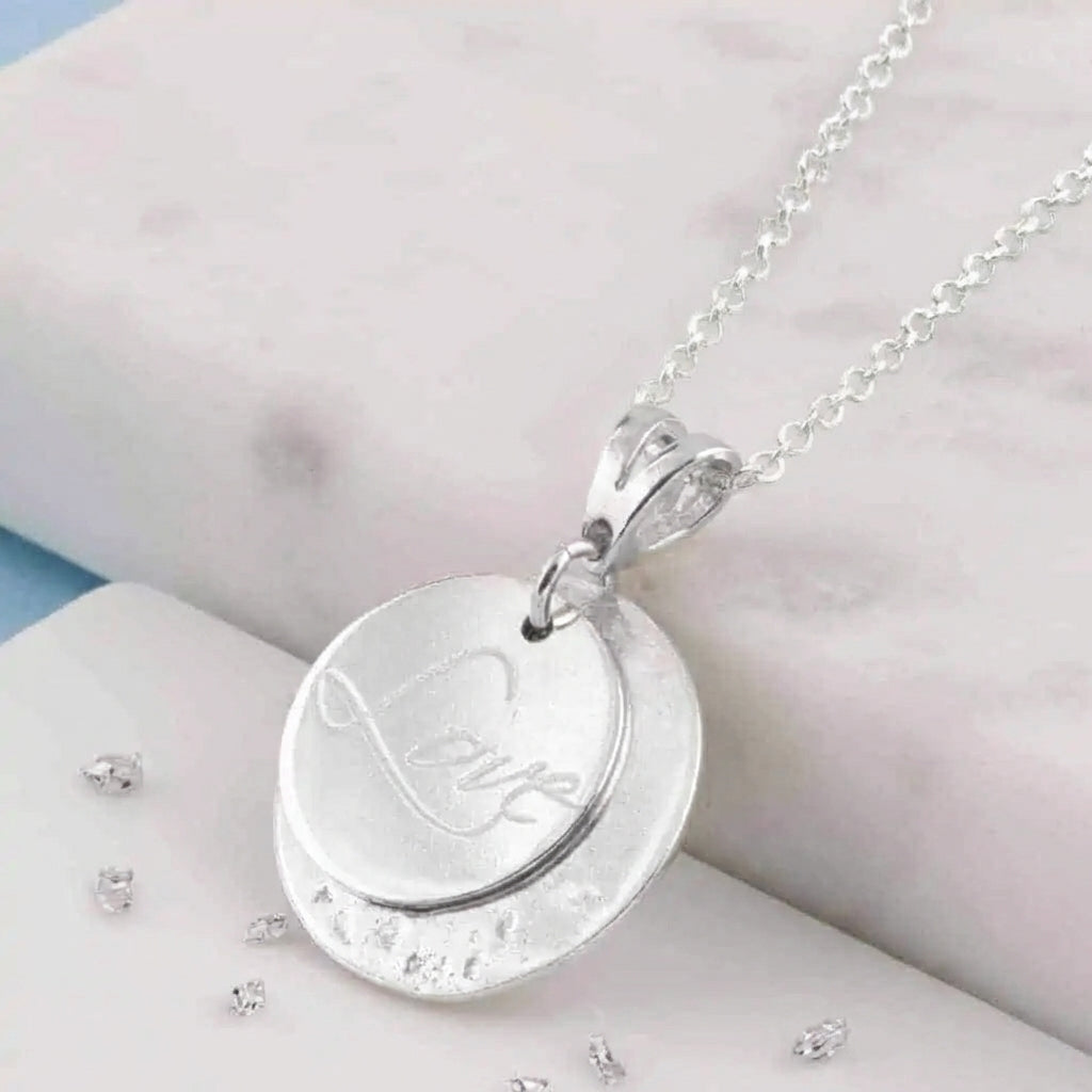 Ashes or Hair Imprinted Love Pendant