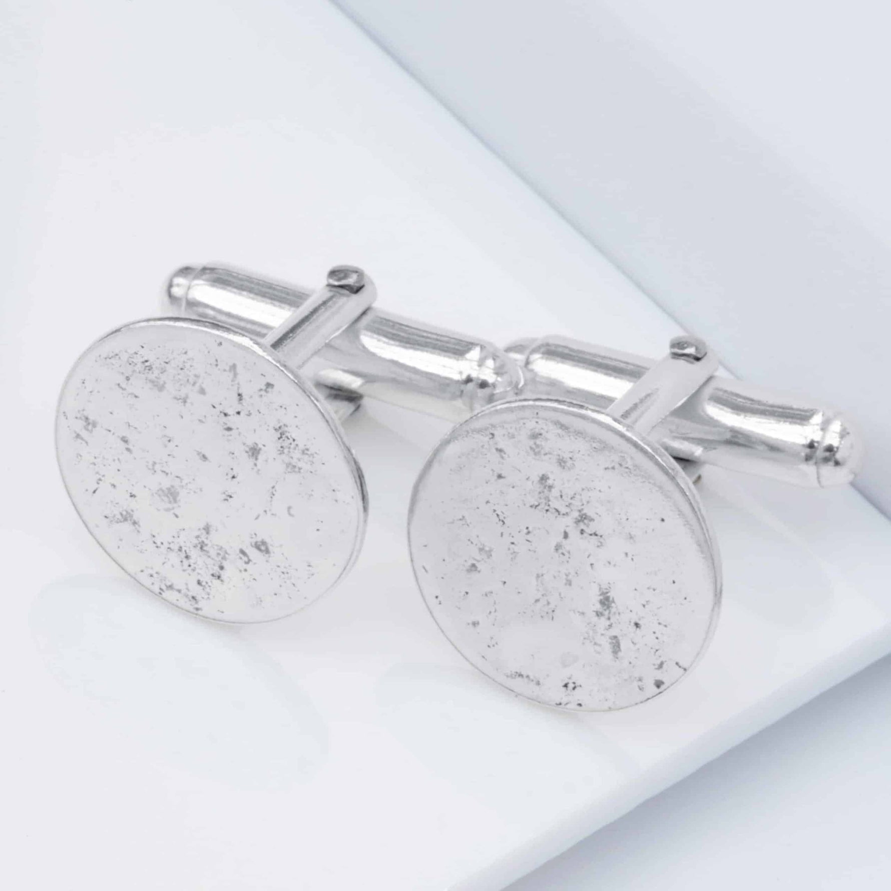 Ashes or Hair Imprinted Round Cufflinks