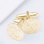 Ashes or Hair Imprinted Round Cufflinks