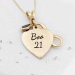 Ashes or Hair Imprinted Teardrop Birthstone Heart Pendant
