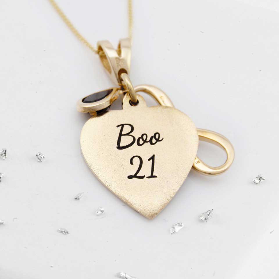 Ashes or Hair Imprinted Teardrop Birthstone Heart Pendant