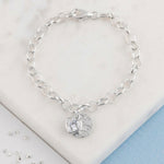 Ashes or Hair Memorial Birthstone Disc Bracelet