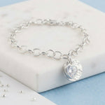 Ashes or Hair Memorial Birthstone Disc Bracelet