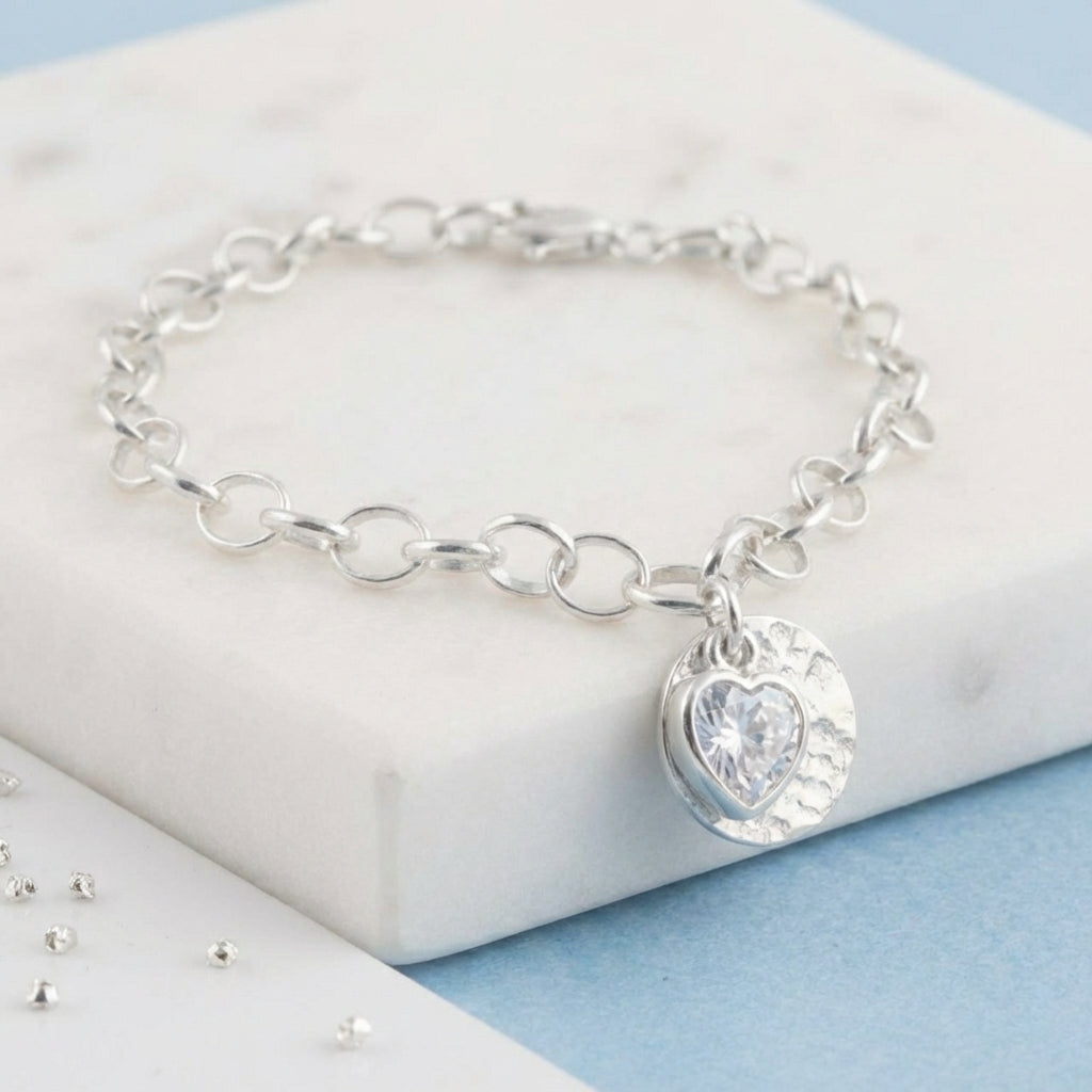 Ashes or Hair Memorial Birthstone Disc Bracelet