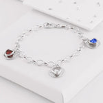 Ashes or Hair Memorial Birthstone Triple Disc Bracelet