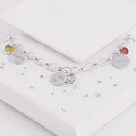 Ashes or Hair Memorial Birthstone Triple Disc Bracelet
