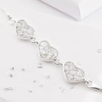 Ashes or Hair Memorial Triple Heart and Infinity Knot Bracelet