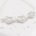 Ashes or Hair Memorial Triple Heart and Infinity Knot Bracelet