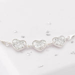 Ashes or Hair Memorial Triple Heart and Infinity Knot Bracelet