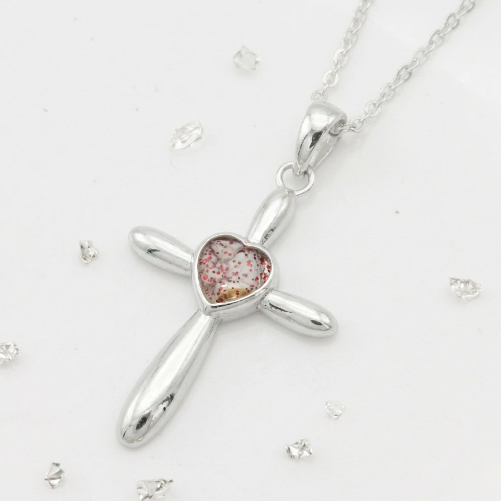 Ashes or Hair Resin Cross Pendant