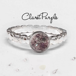 Ashes or Hair Resin Gem Inlaid Bobble Silver Ring