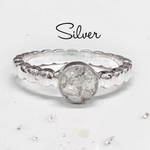 Ashes or Hair Resin Gem Inlaid Bobble Silver Ring
