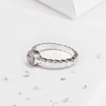 Ashes or Hair Resin Gem Inlaid Bobble Silver Ring