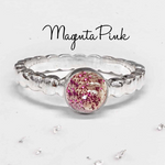 Ashes or Hair Resin Gem Inlaid Bobble Silver Ring