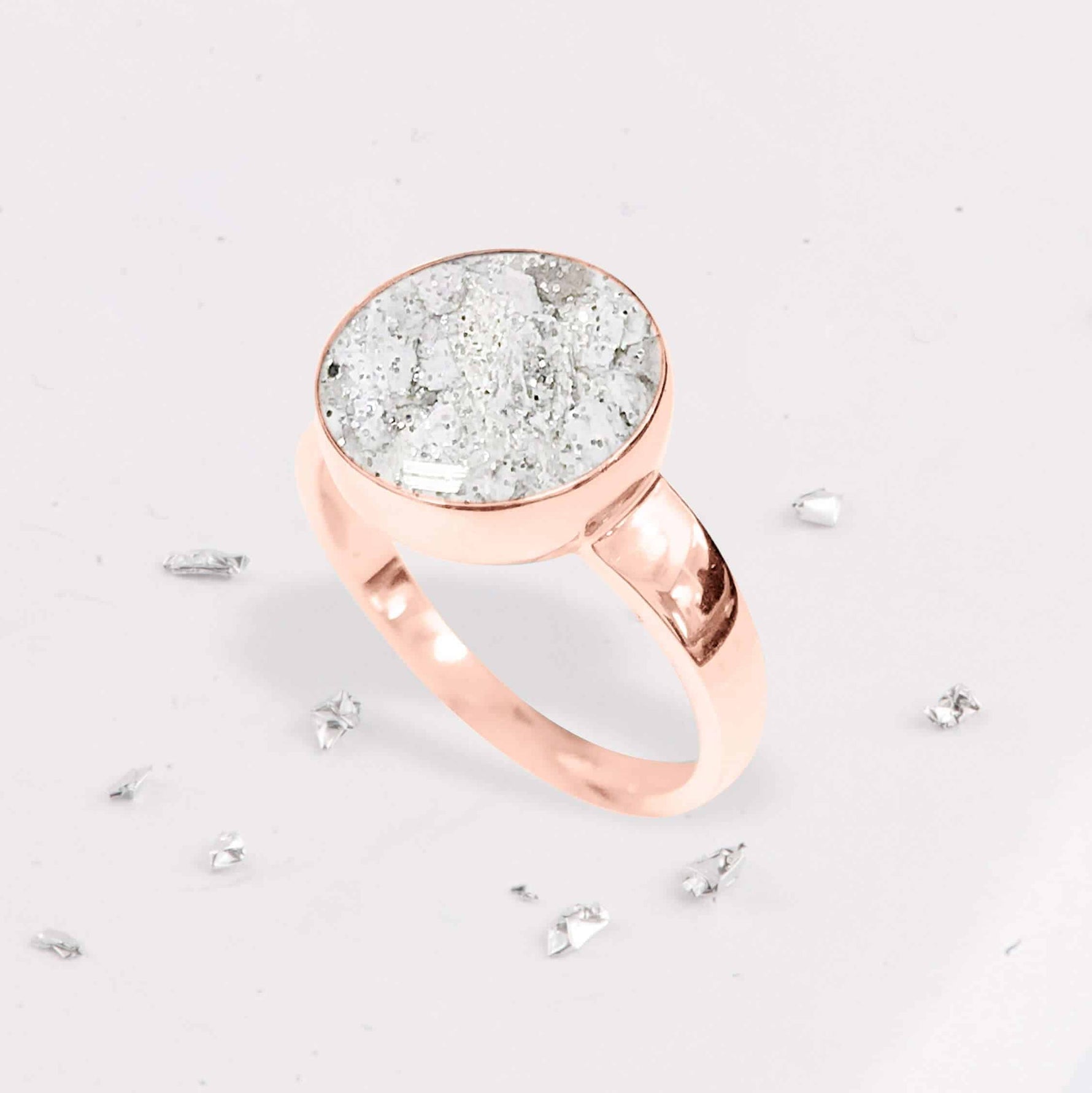 Ashes or Hair Resin Inlaid Round Ring