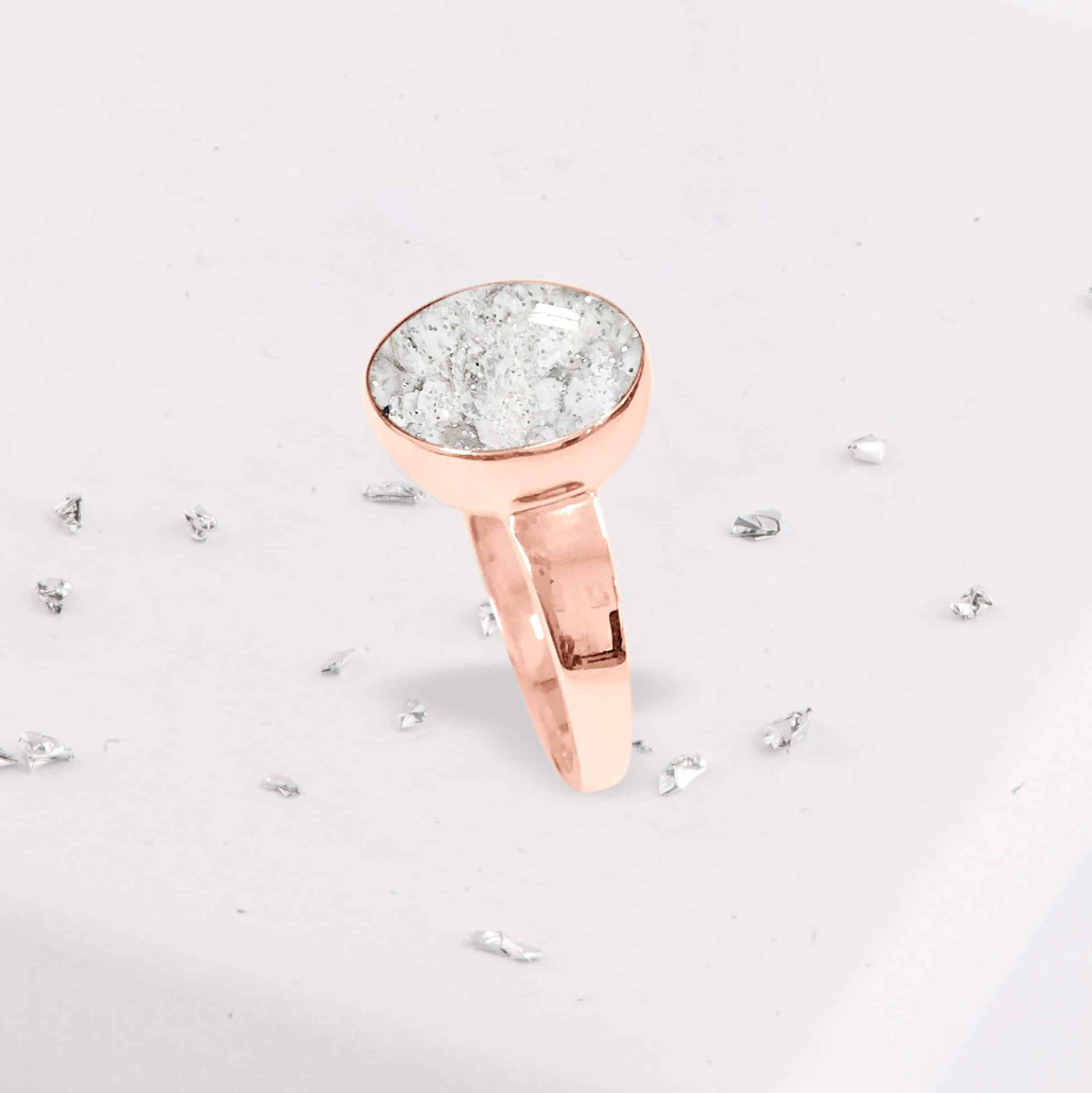 Ashes or Hair Resin Inlaid Round Ring