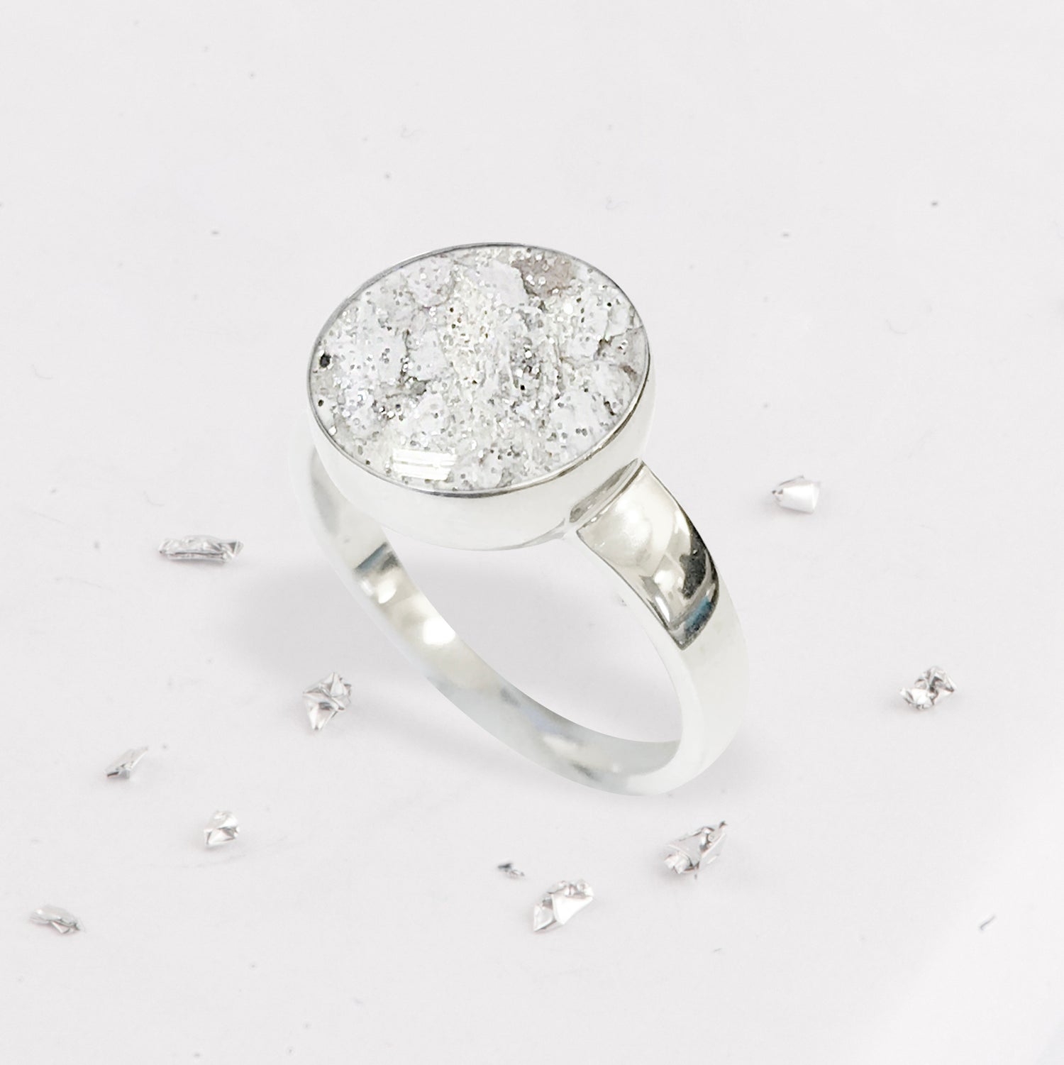 Ashes or Hair Resin Inlaid Round Ring