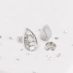 Ashes or Hair Resin Inlaid Teardrop Stud Earrings