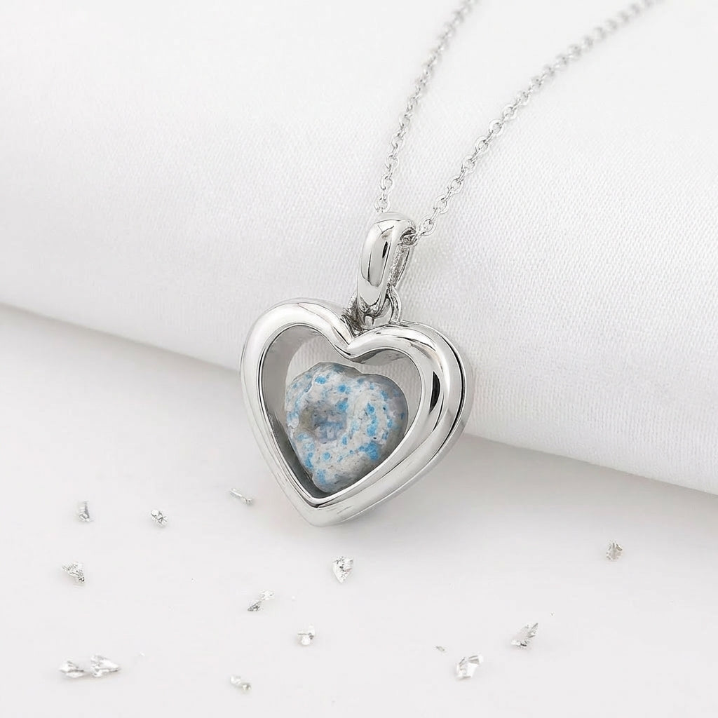 Ashes or Hair Round Glass Locket With Memorial Bead