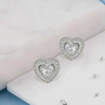 Ashes or hair small heart crystal stud earrings