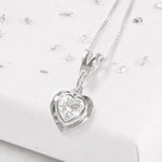 Ashes or Hair Small Heart Memorial Birthstone Pendant