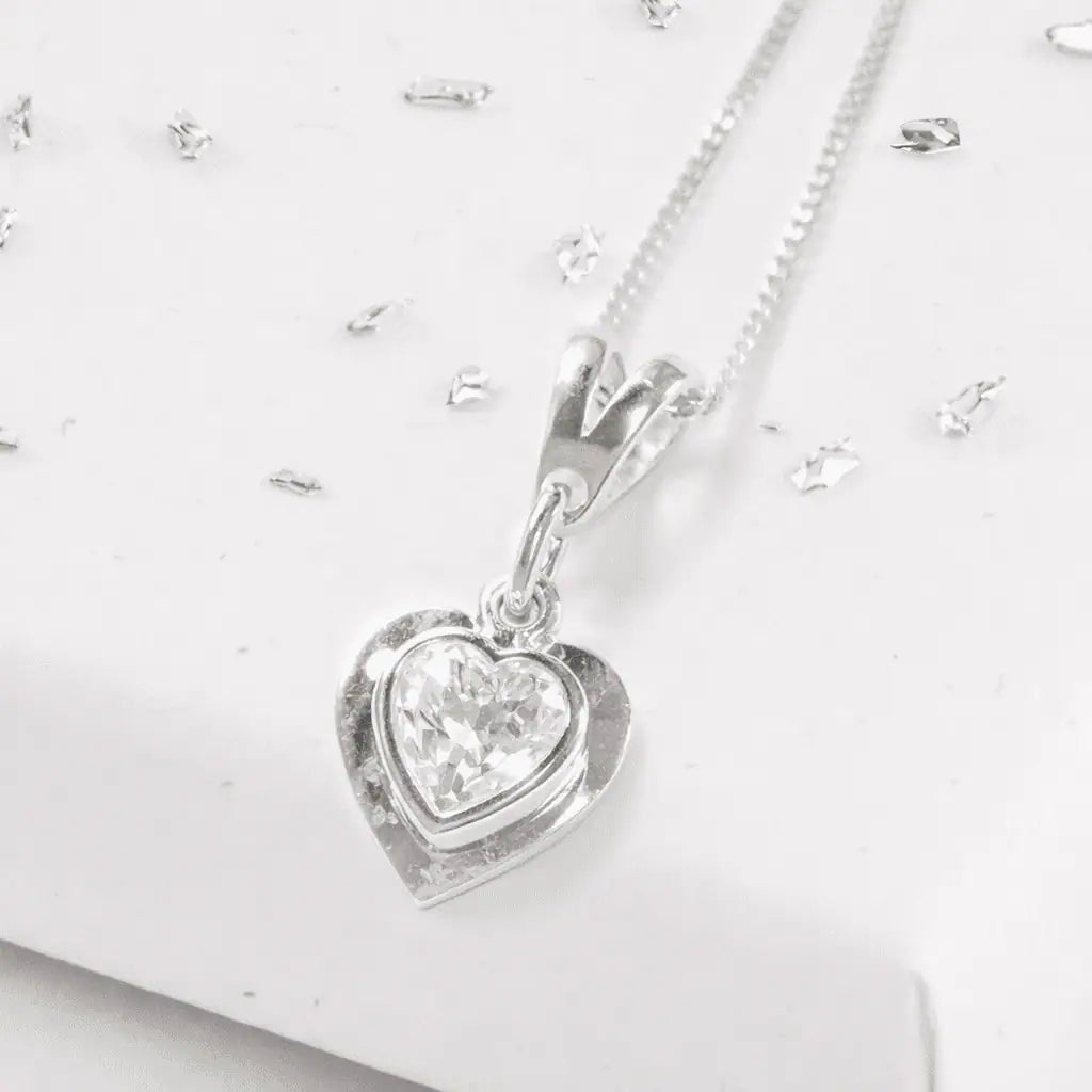 Ashes or Hair Small Heart Memorial Birthstone Pendant