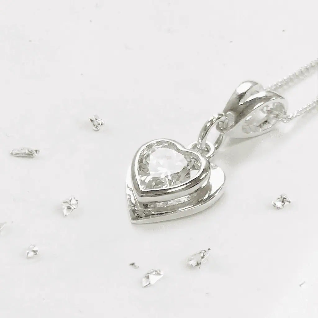 Ashes or Hair Small Heart Memorial Birthstone Pendant