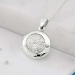 Ashes or hair small round sterling silver locket