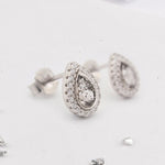 Ashes or hair small teardrop crystal stud earrings