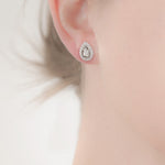 Ashes or hair small teardrop crystal stud earrings