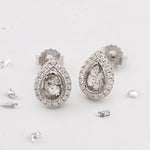 Ashes or hair small teardrop crystal stud earrings