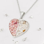 Ashes or Hair Split Heart Resin Pendant