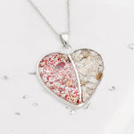 Ashes or Hair Split Heart Resin Pendant
