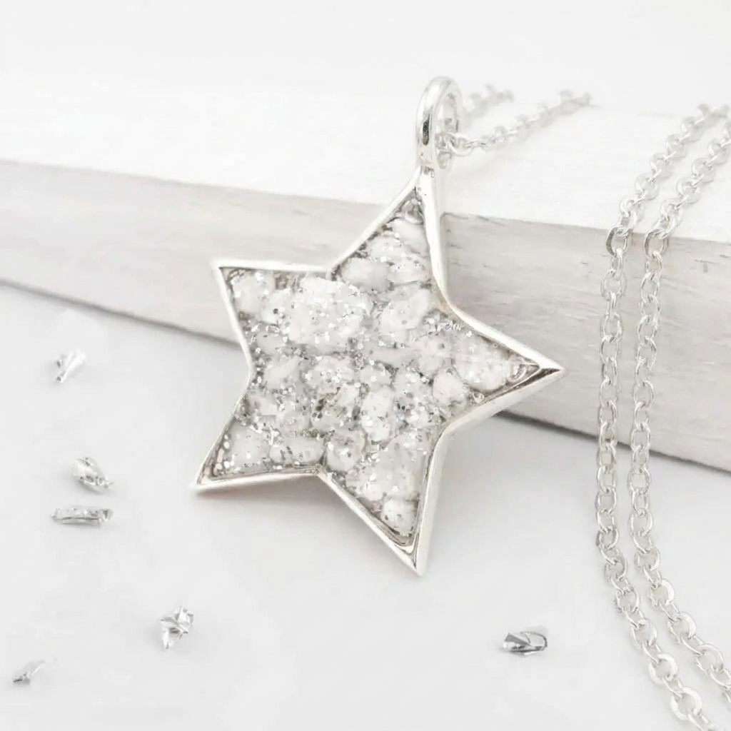Ashes or Hair Star Pendant