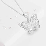 Ashes or hair sterling silver inlaid Butterfly pendant