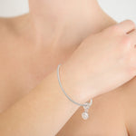 Ashes or Hair Sterling Silver Resin Inlaid Charm