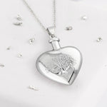 Ashes or Hair Tree Of Life Heart Shaped Urn Necklace