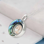 Ashes sterling silver abalone & rose gold tree of life urn pendant