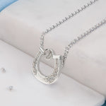 Crystal Ashes Horseshoe Inlaid Pendant