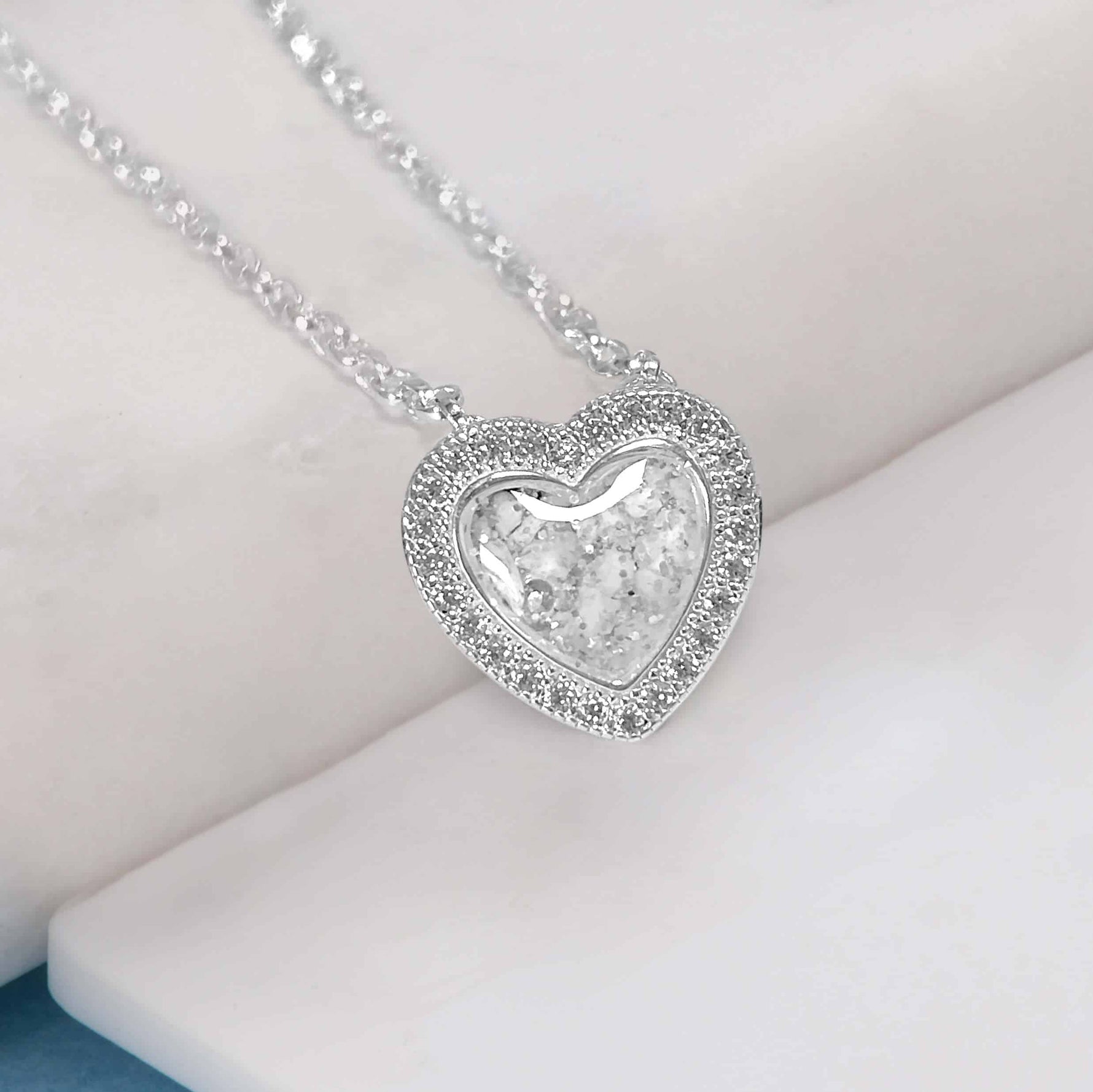 Crystal Heart Inlaid Pendant