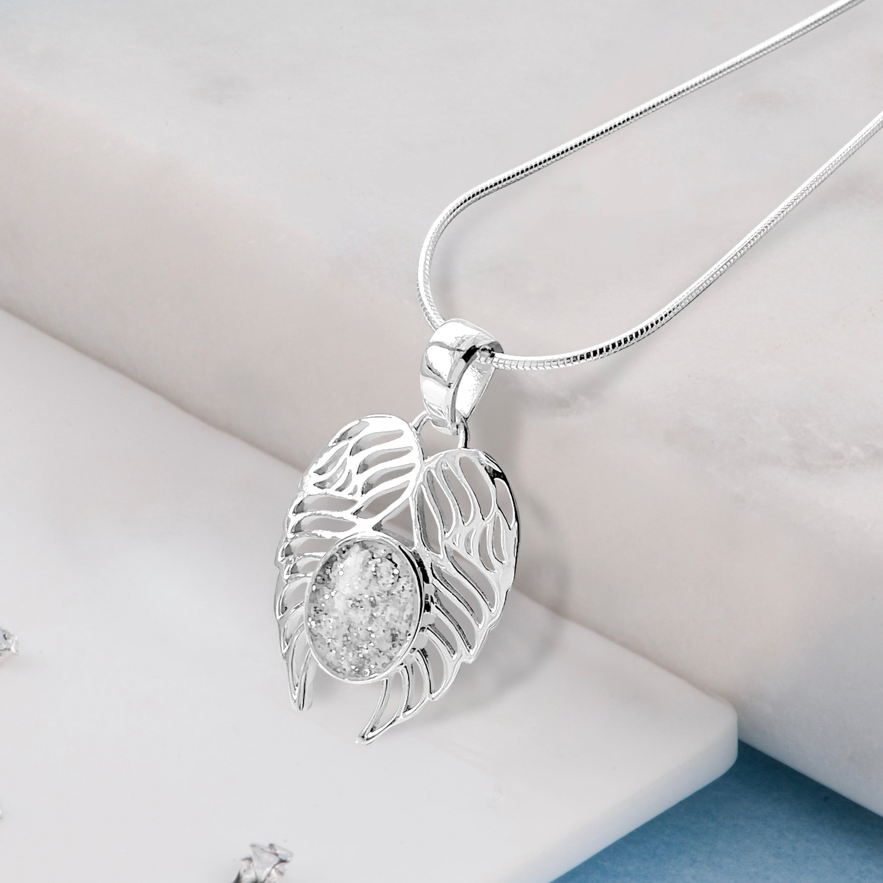 Filigree Angel wing pendant