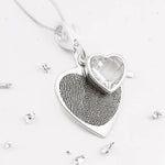 Fingerprint Birthstone Heart Pendant