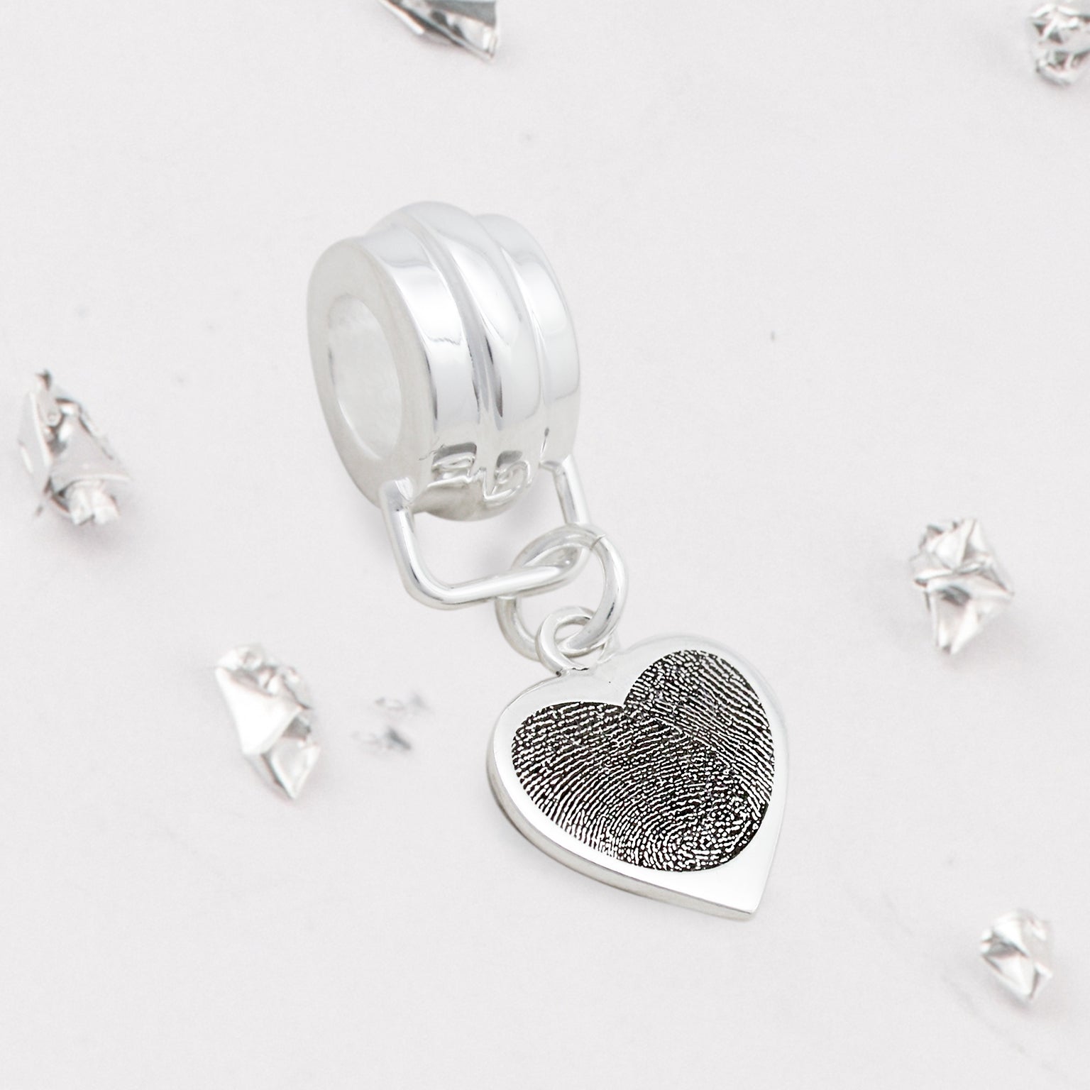 Fingerprint Heart Charm