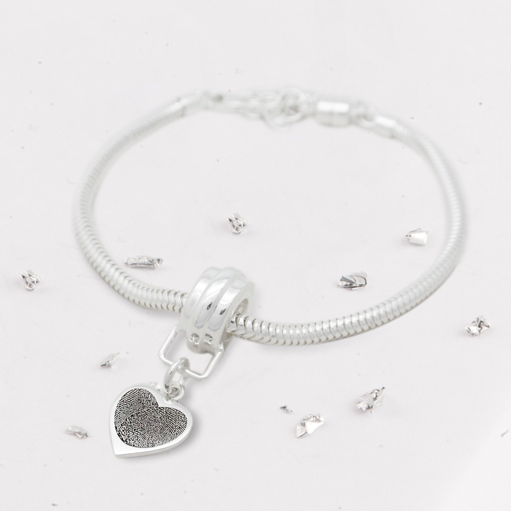 Fingerprint Heart Charm